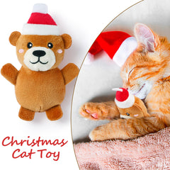 Senneny Christmas catnip toy set Gingerbread Man plush for aromatic engagement.