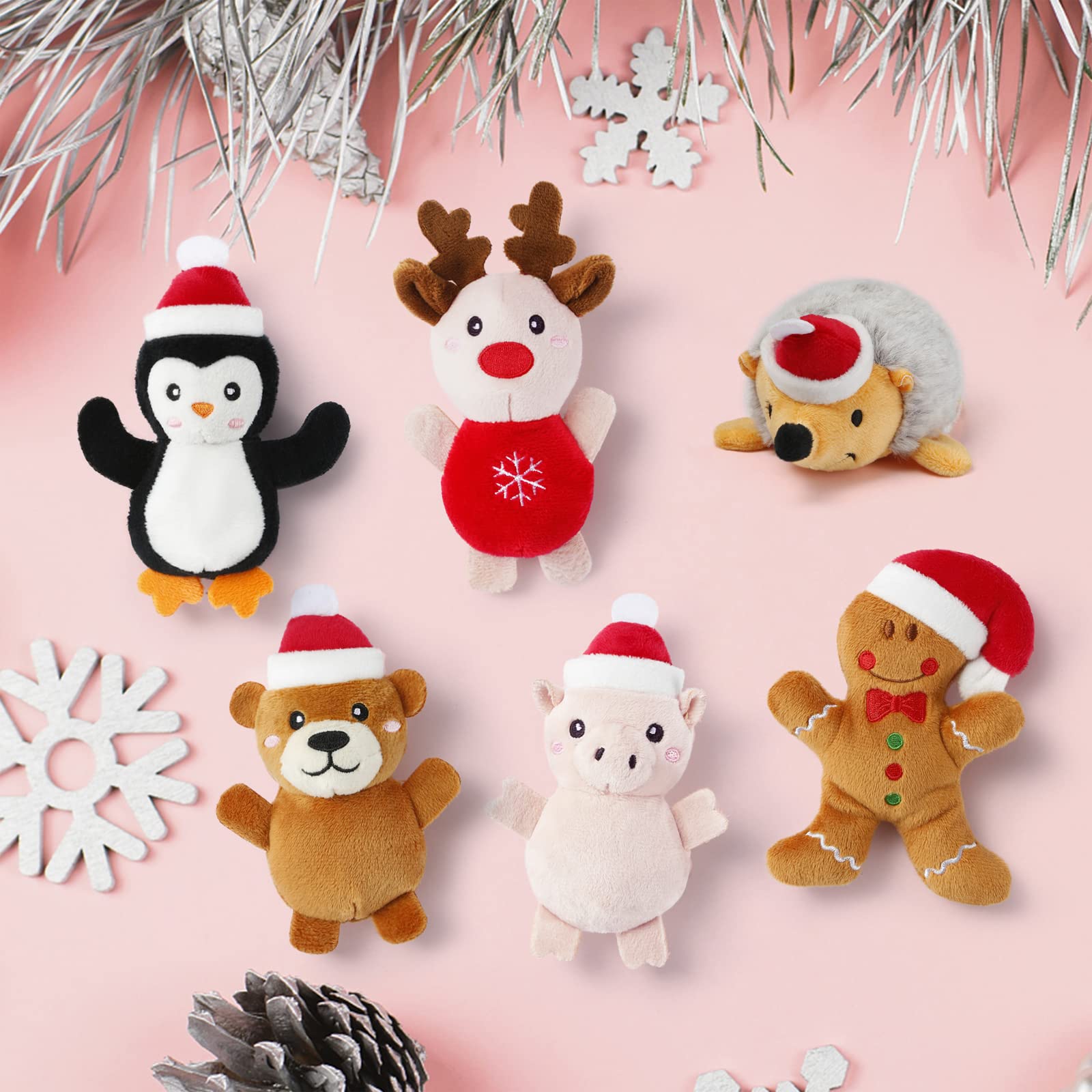 Senneny Christmas catnip toy Piggy plush for active pouncing and discovery.