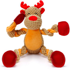 Senneny Christmas dog toy reindeer squeaker for playful fetch and companionship.