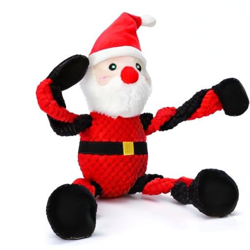 Senneny Christmas dog toy used as a festive photo prop