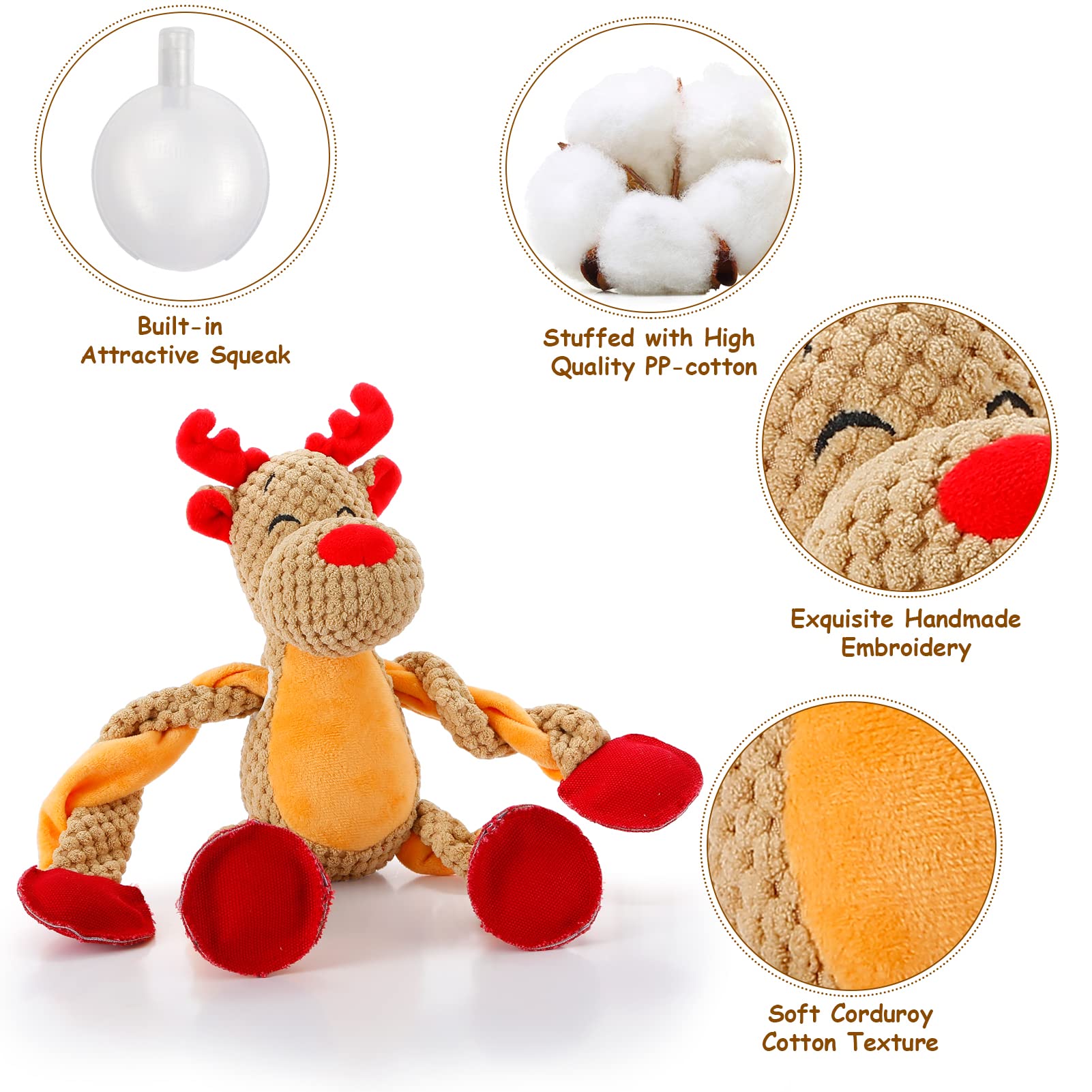 Senneny dog toy reindeer rope tug enhances interactive play and exercise.