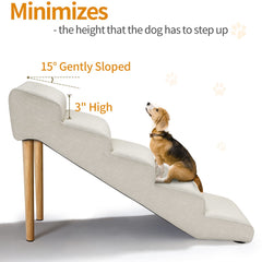Senneny dog stairs side view showing compact footprint for homes