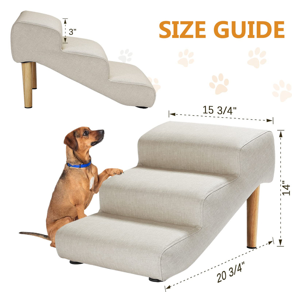 Senneny light beige linen look dog stairs resist scratches and stains