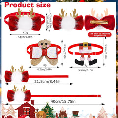 Senniea Christmas dog bow with reindeer design brightens daily walks