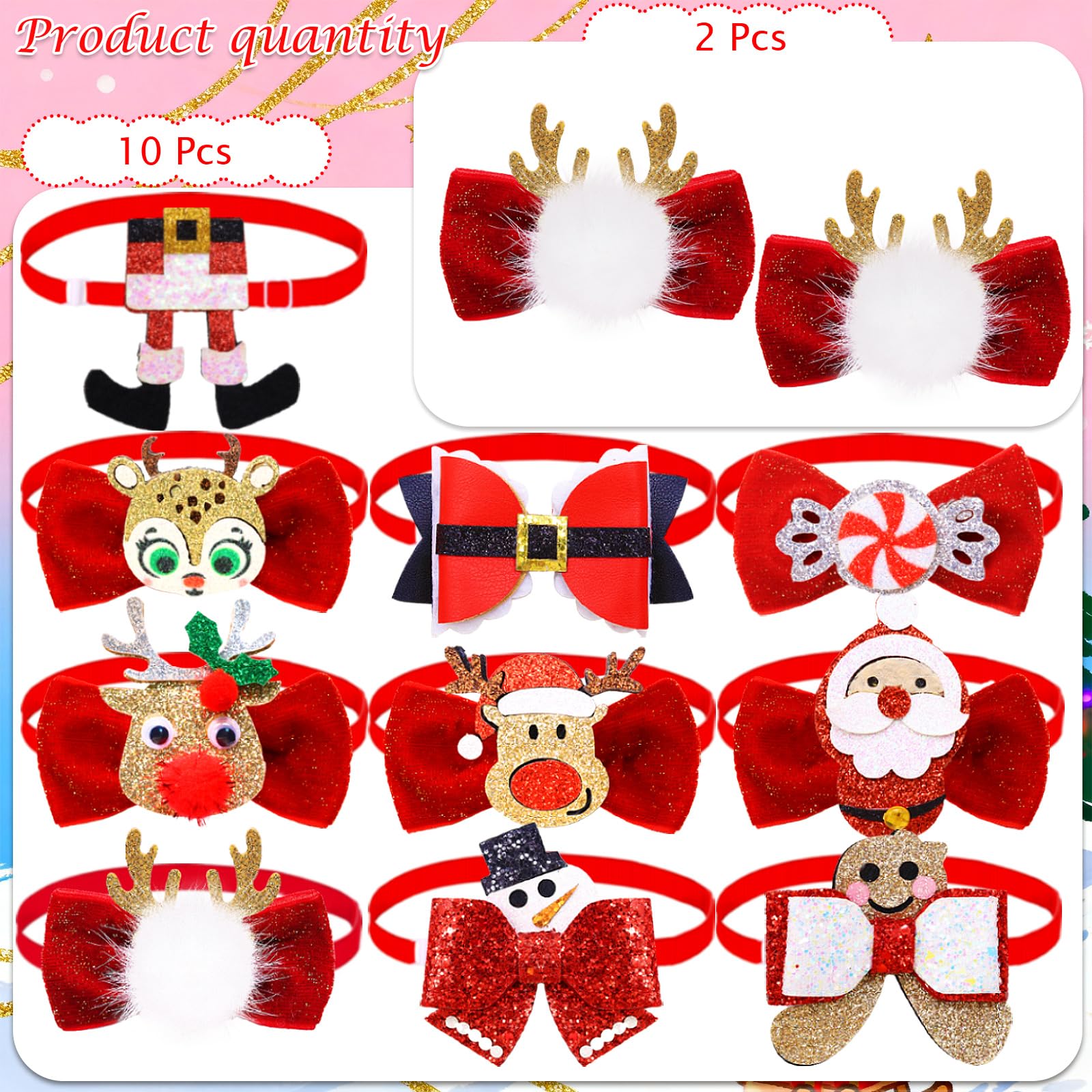 Senniea snowman pattern bow enhances party photos and outfit styling