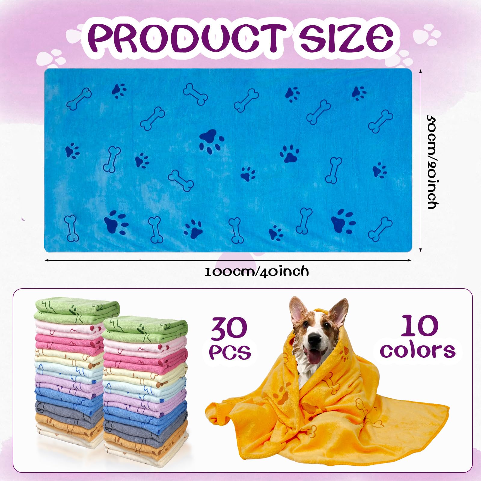 SENONAPO colorful pet towel collection offers vibrant towels for organized grooming