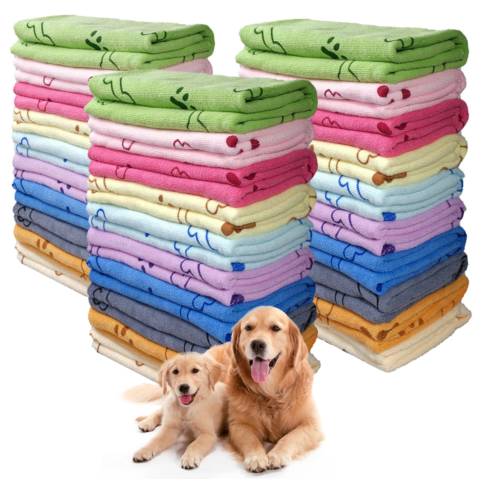 SENONAPO dog towels 20x40 quick-dry microfiber for fast post-bath drying