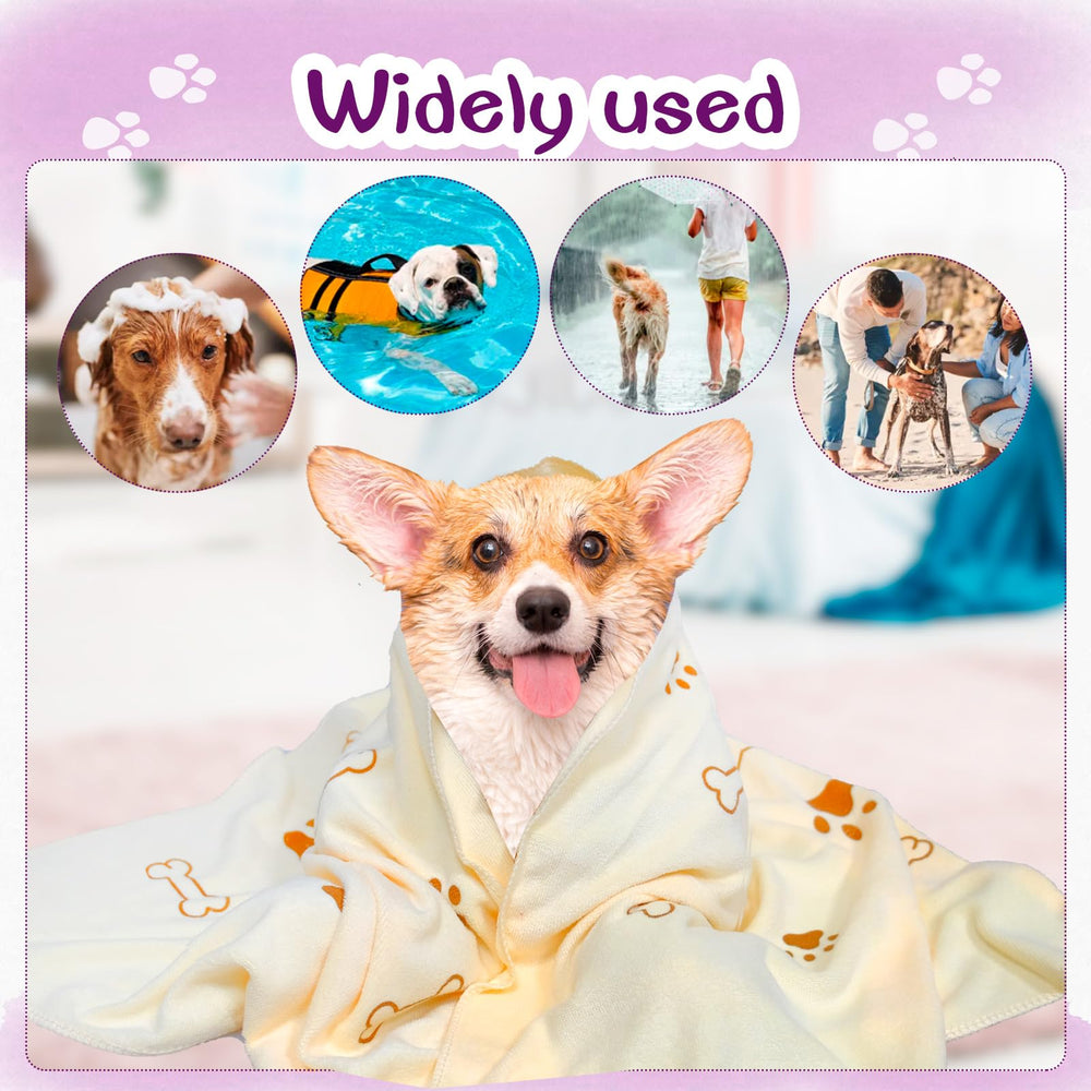 SENONAPO puppy and cat bath time towel ready for cozy drying