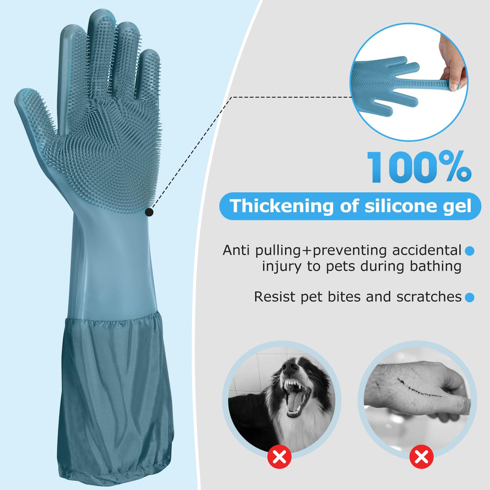 Senquoyn dog washing gloves deshedding-dry-use removes loose fur quickly.