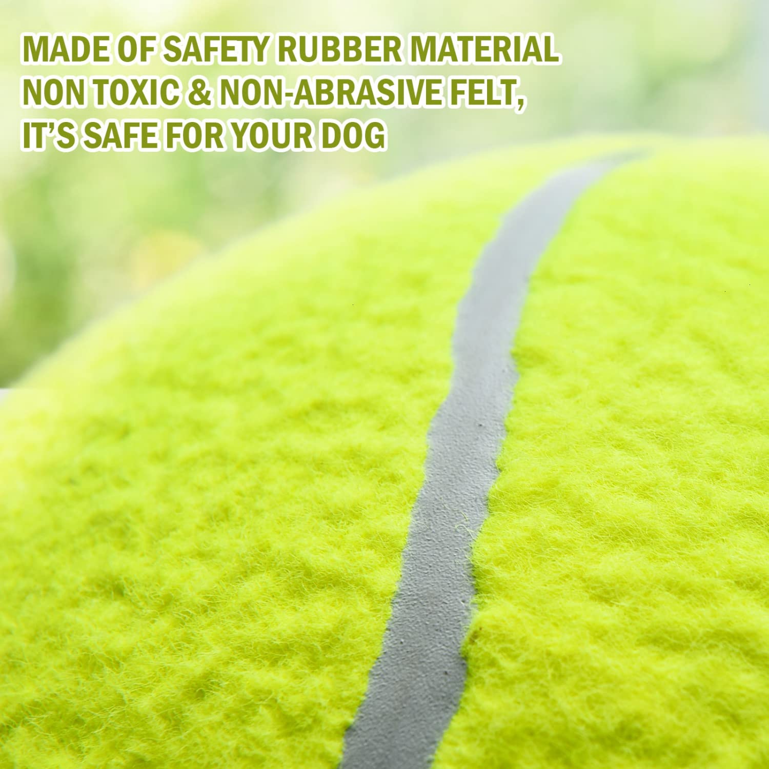 SenseYo Pomeat bright colored giant tennis ball in use outdoors