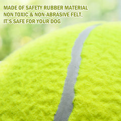 SenseYo Pomeat bright colored giant tennis ball in use outdoors