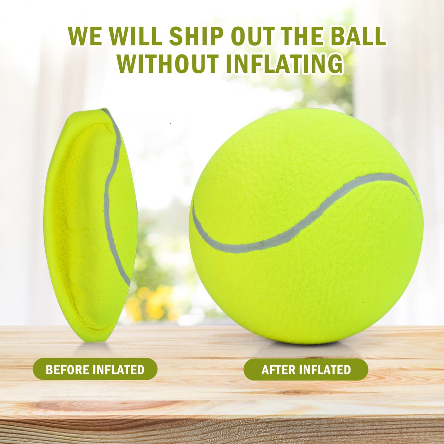 SenseYo Pomeat ball pump included with the giant tennis ball set