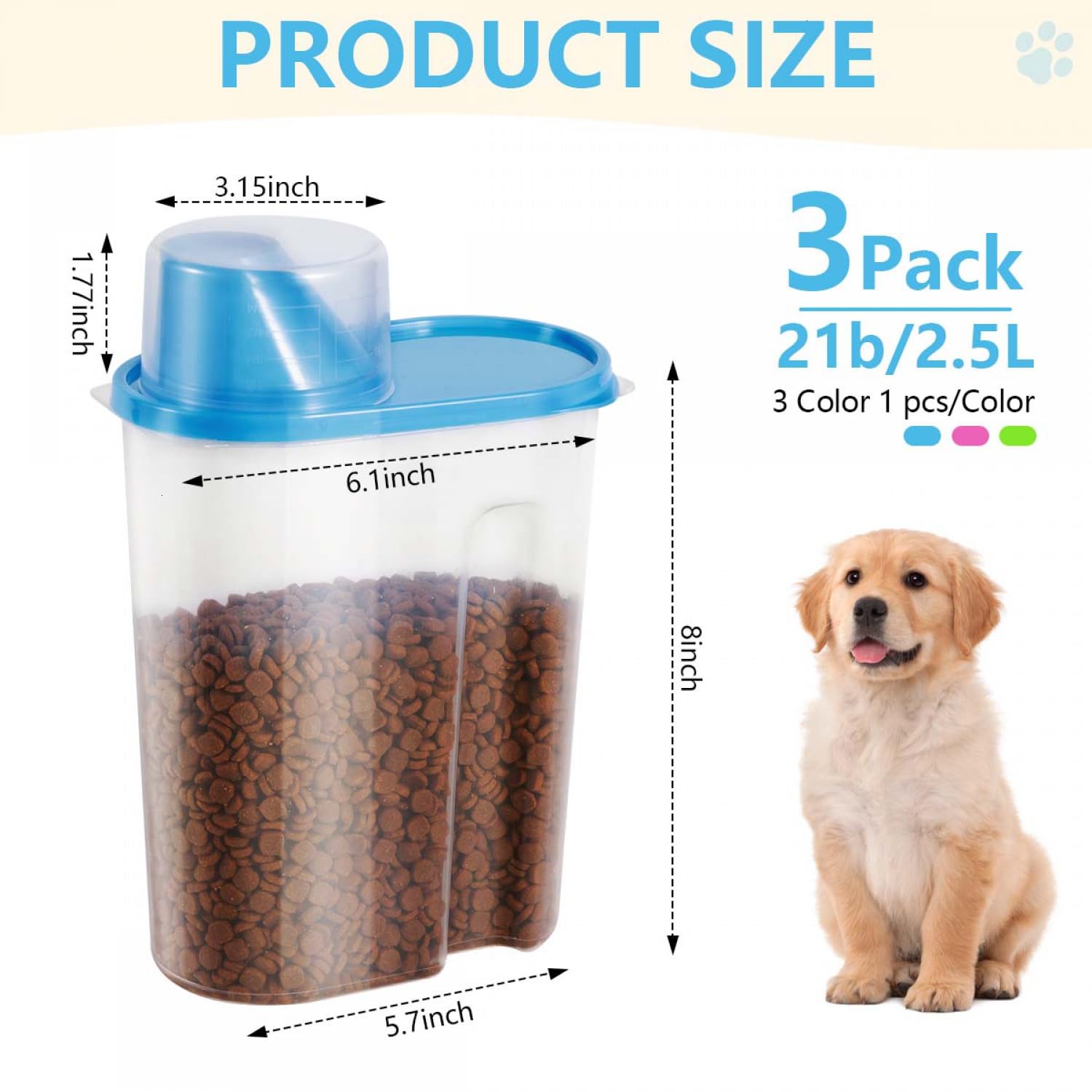 SenseYo pour-spout design helps you scoop kibble smoothly without spills.