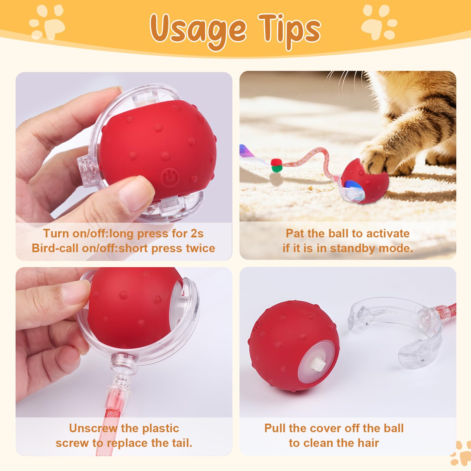 Sentoo interactive cat ball toy recharge port reveals easy charging for extended sessions