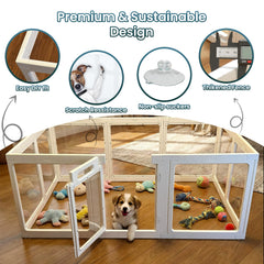 SENTORYY reinforced connectors highlight sturdy assembly for active puppies and curious cats.