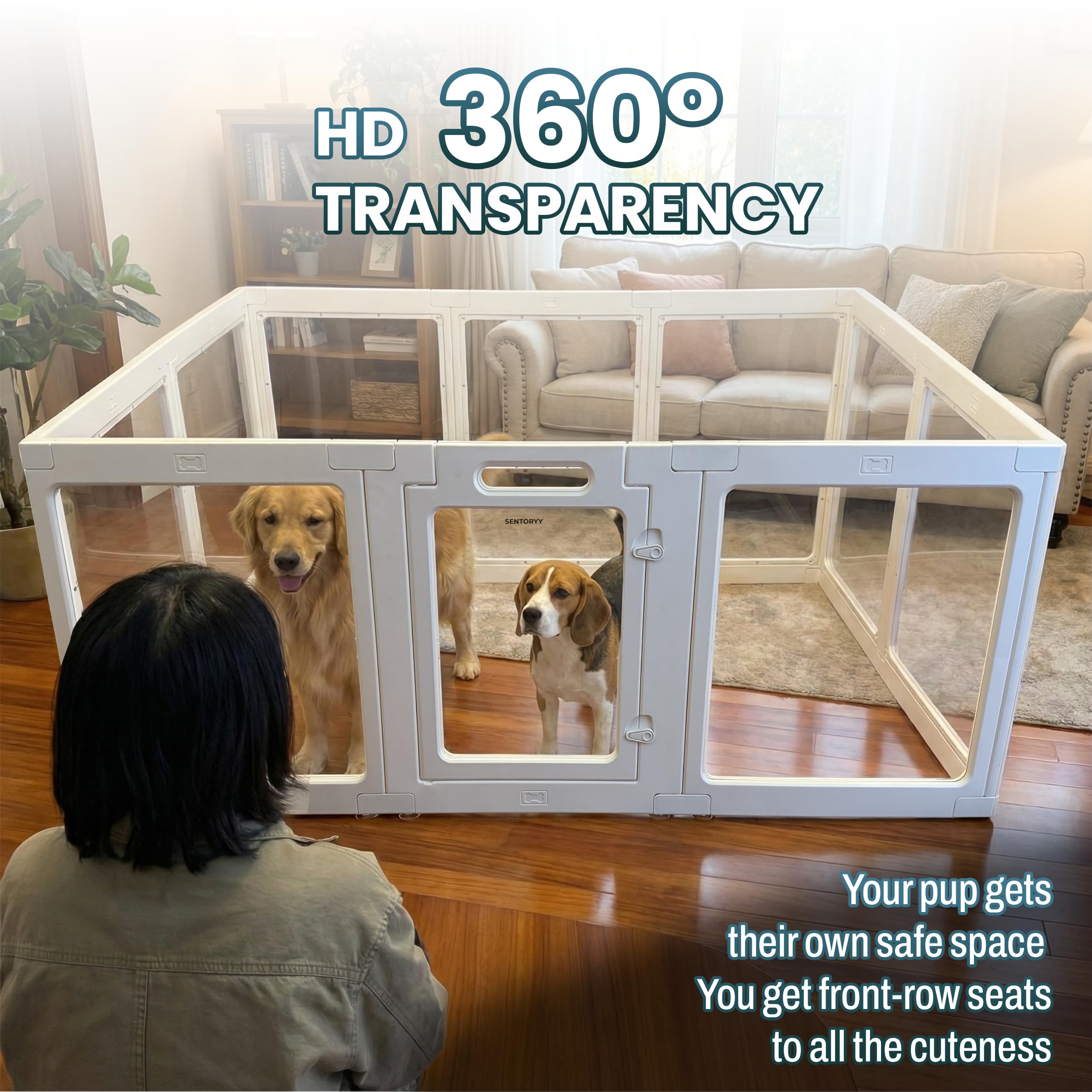 SENTORYY scratch-resistant panel surface stands up to playful bites and scratching.