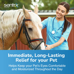 Close-up of the hydrating gel texture from Sentrx Eye Lube Pro