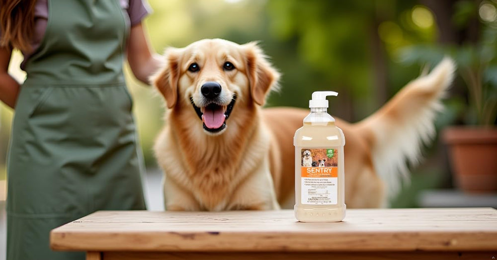 SENTRY dog coat after shampoo shows clean, conditioned fur