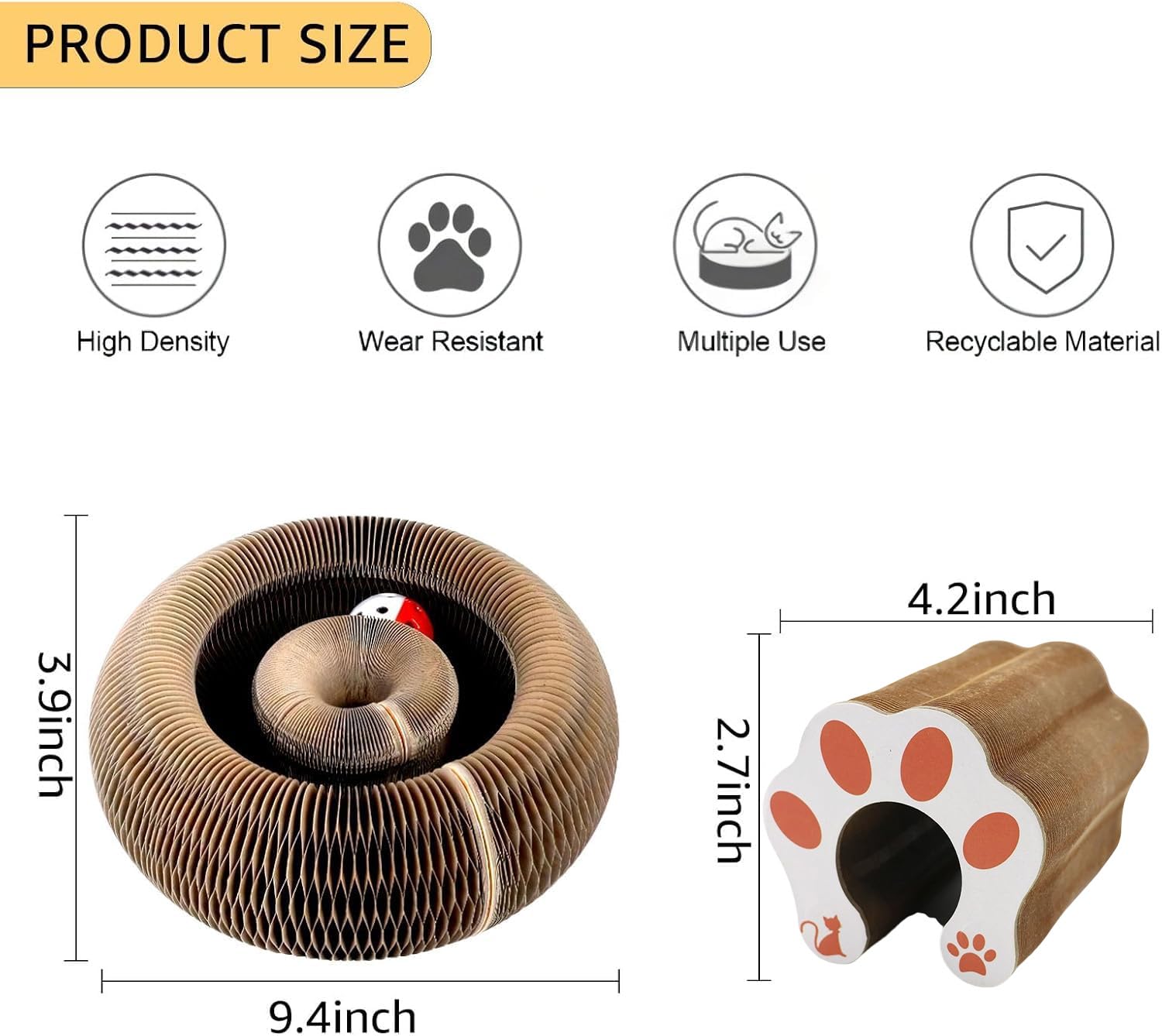 Sepazon Kitty Cat Toy Foldable design folds compactly for easy storage and travel.