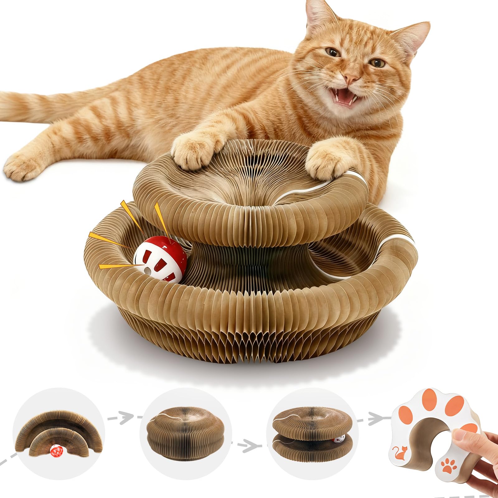 Sepazon Kitty Cat Toy Magic Organ demonstrates versatile shapes for daily feline engagement.