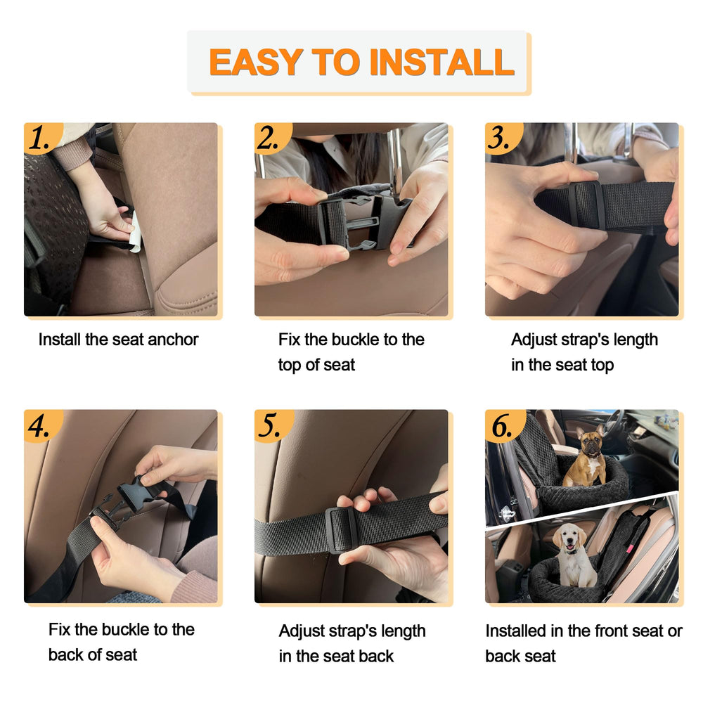 Sephyroth dog car seat measures 20 by 20 by 7 inches for up to 40 pounds
