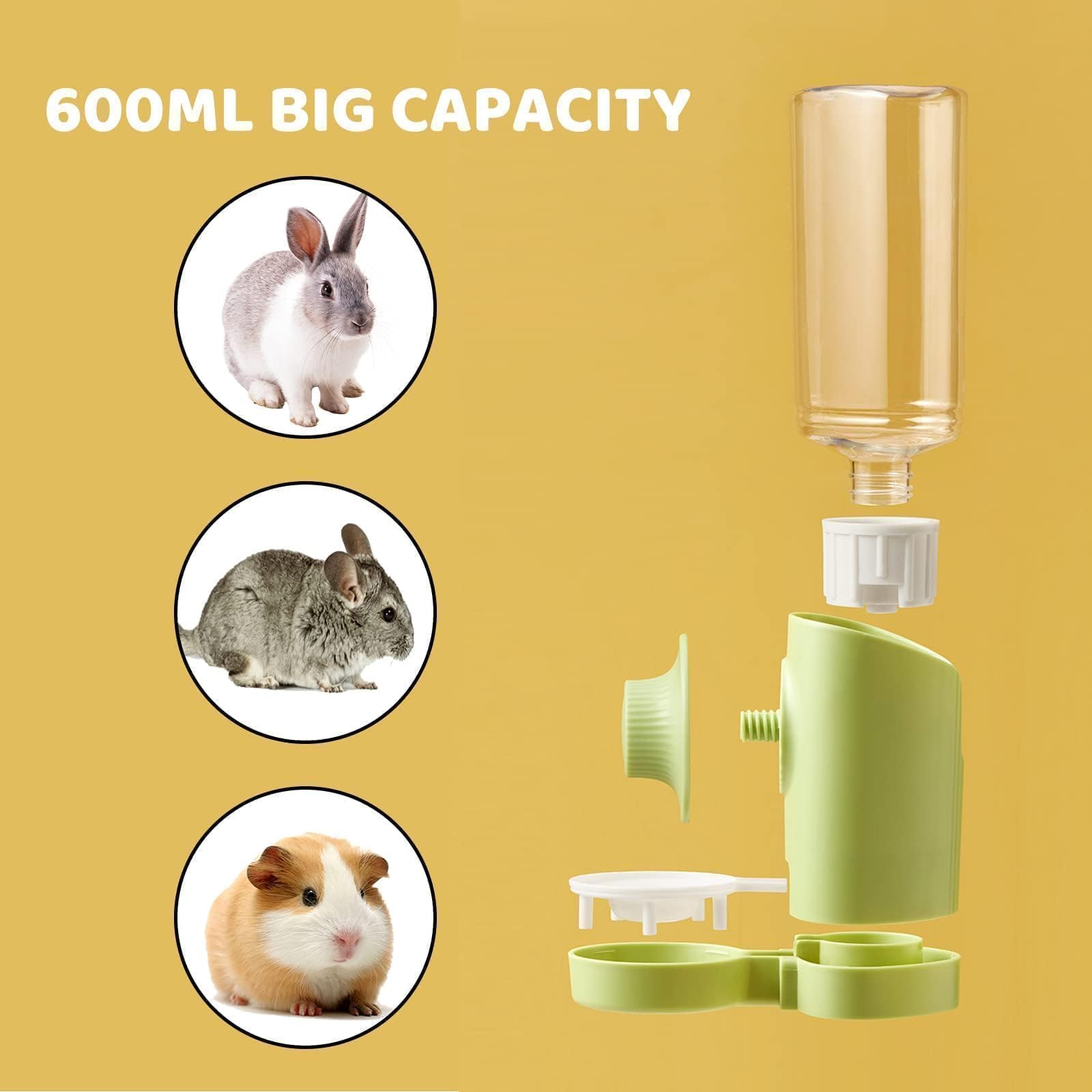 Septillar small-pet water bottle in use suitable for rabbits and guinea pigs