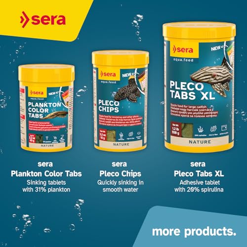 Sera Viformo Nature catfish food high shape stability reduces clouding in aquariums.
