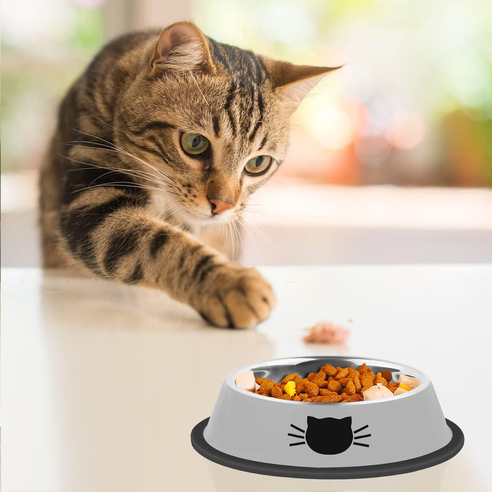 Serentive colorful cat bowls set adds personality and suitable for feeding.