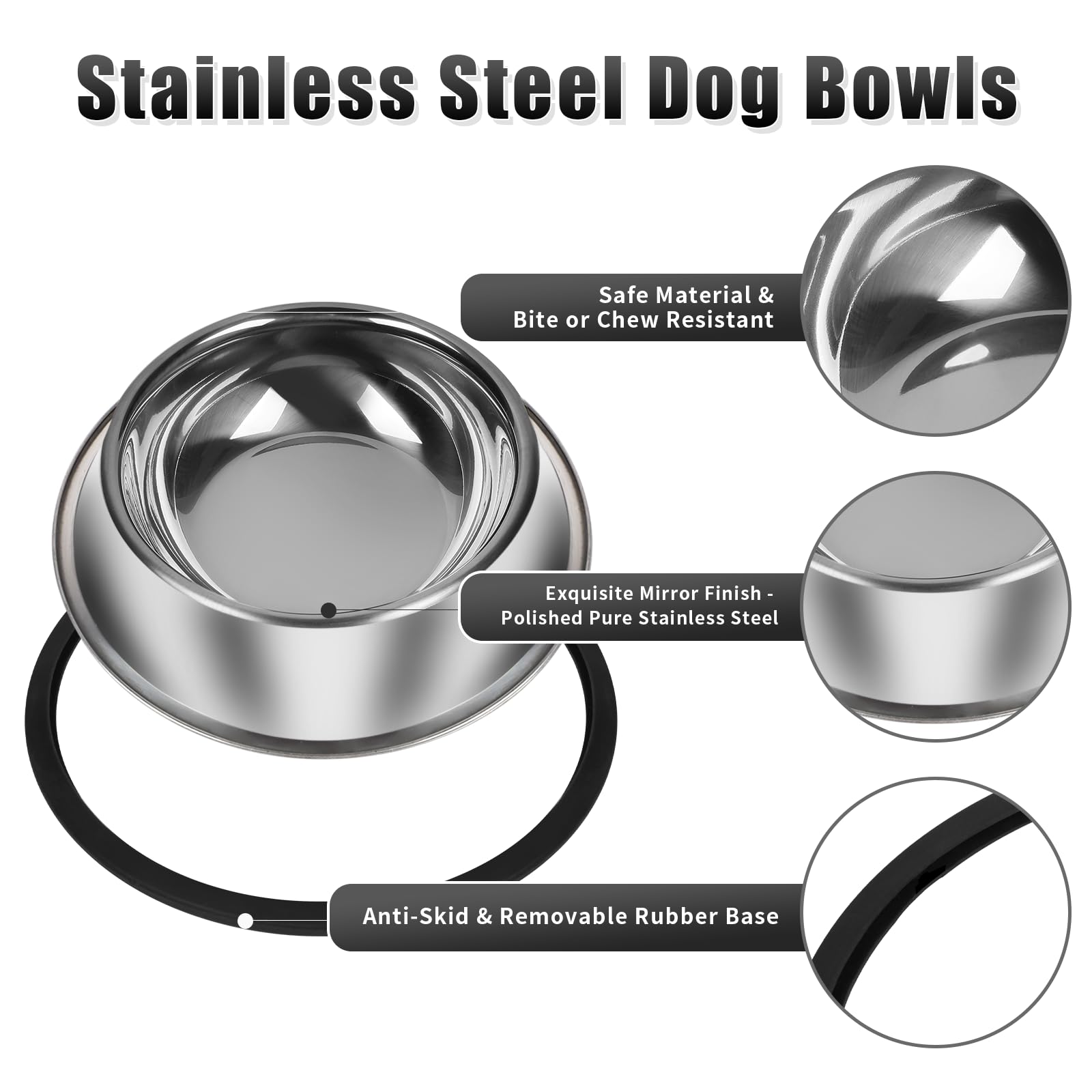 Serentive bowls with removable base for thorough cleaning and dishwasher-safe care.