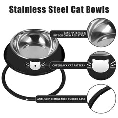 Serentive removable rubber-base bowls are easy to clean and quiet.