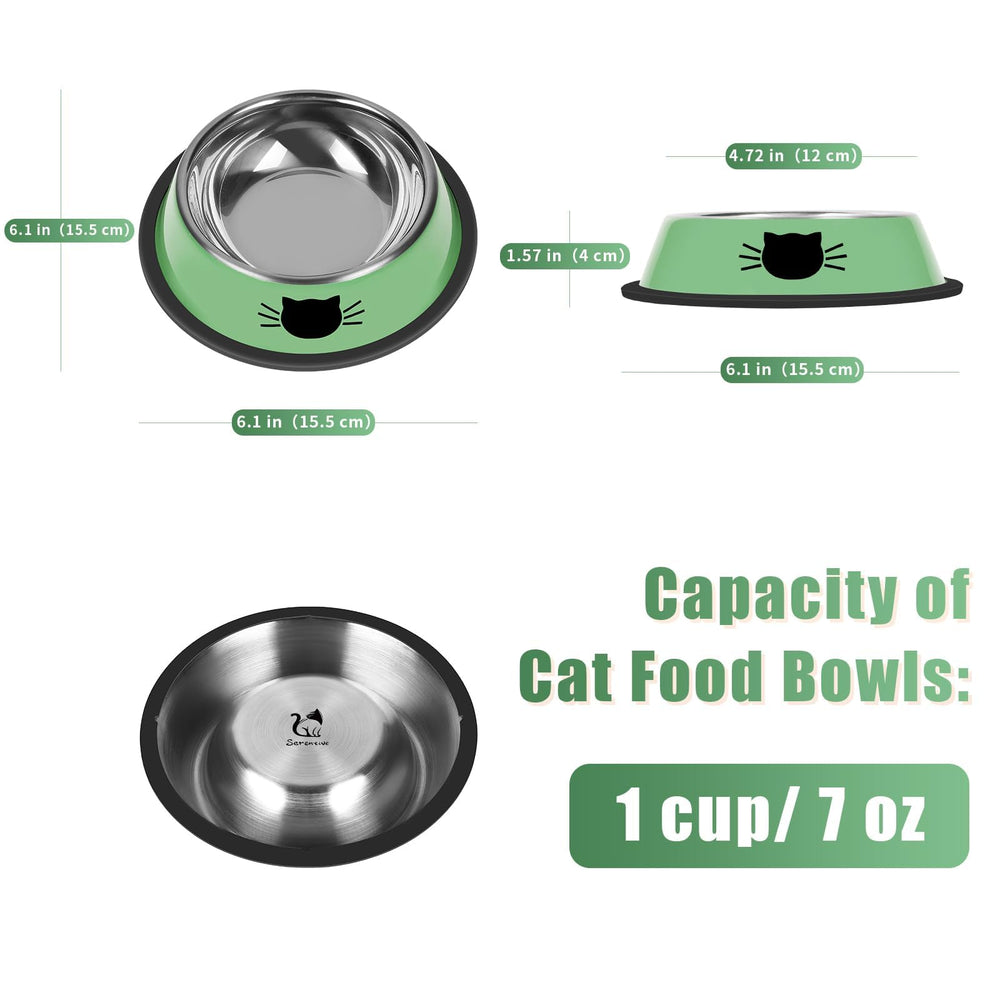 Serentive stainless steel bowls with a polished finish for easy cleaning and hygienic feeding.