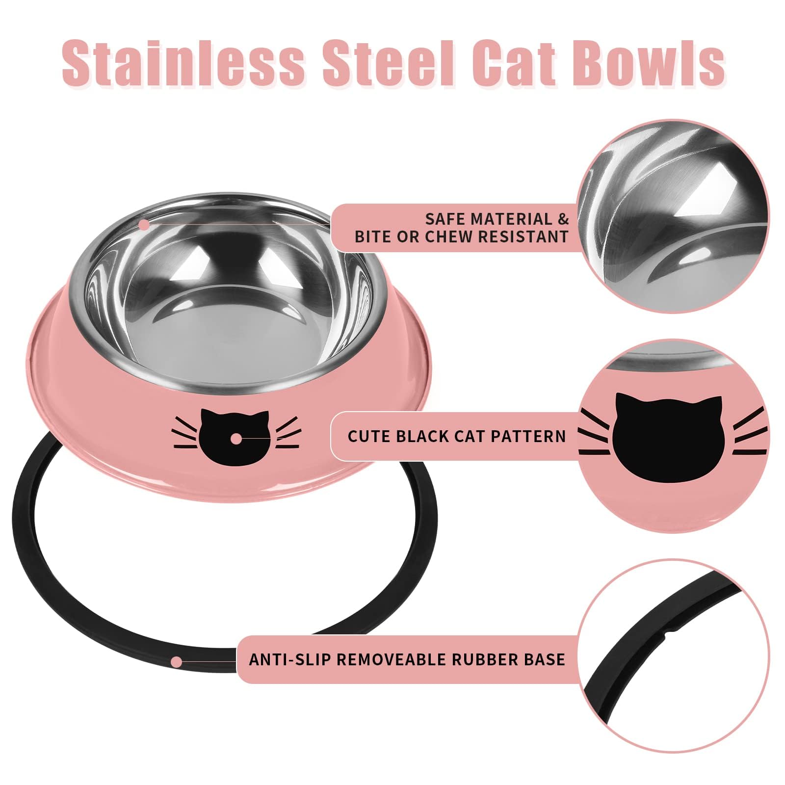 Serentive stainless steel bowls with polished finish for easy cleaning.