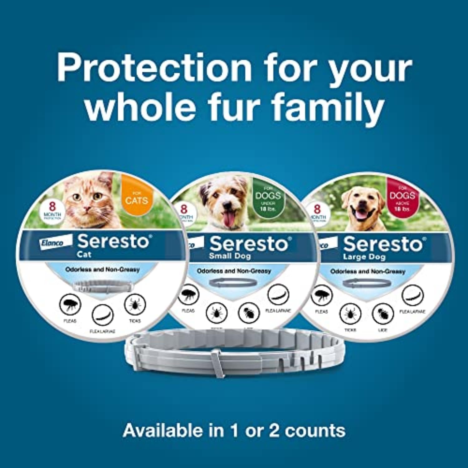 Seresto dog collar bathing-proof shot demonstrates resilience to water exposure.