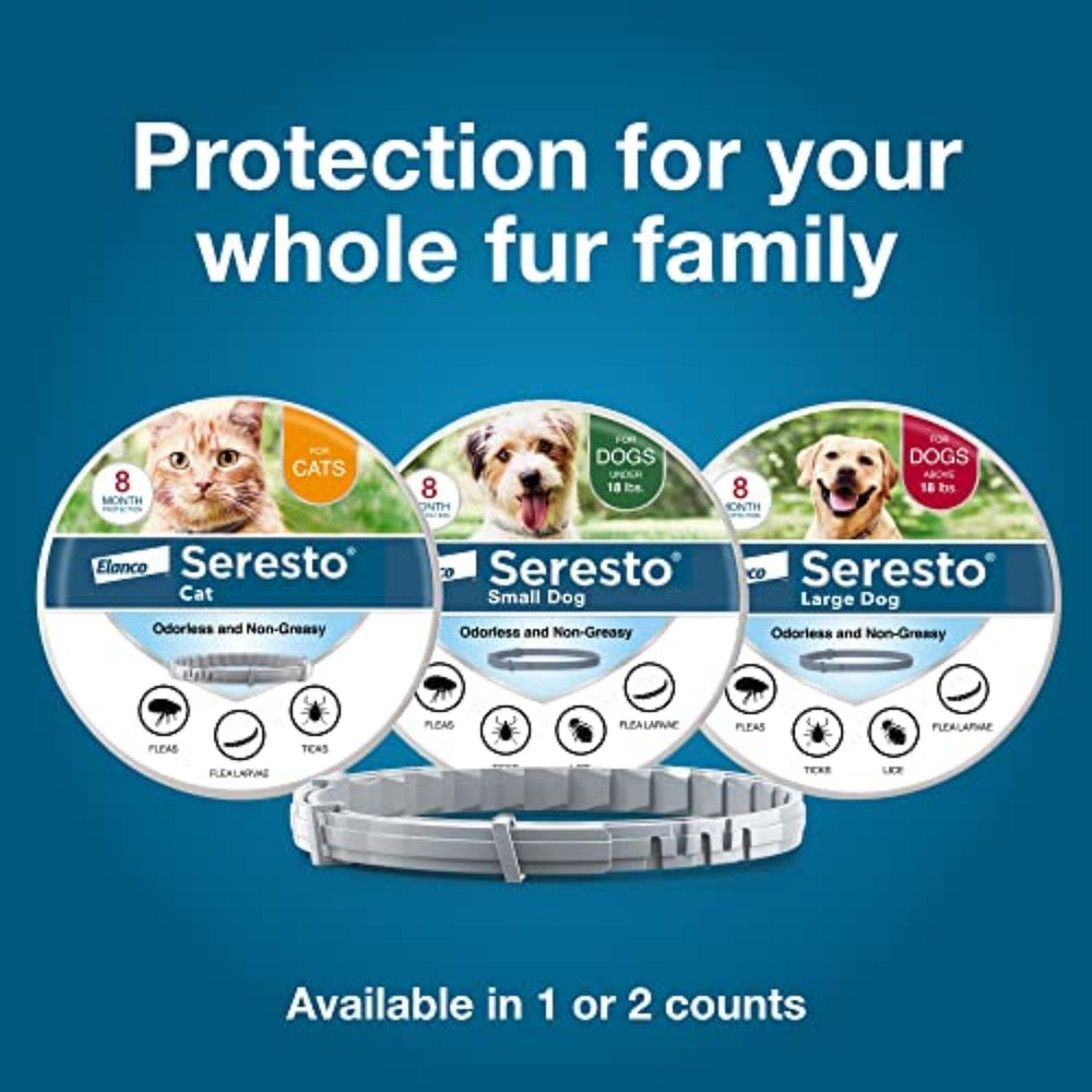 Seresto dog collar bathing-proof shot demonstrates resilience to water exposure.