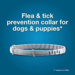 Seresto dog collar water-resistant label highlights durability during rain or swim.