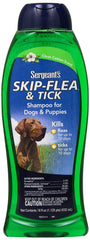 Sergeant's Skip-Flea and Tick Shampoo bottle—clean cotton scent for dogs' grooming