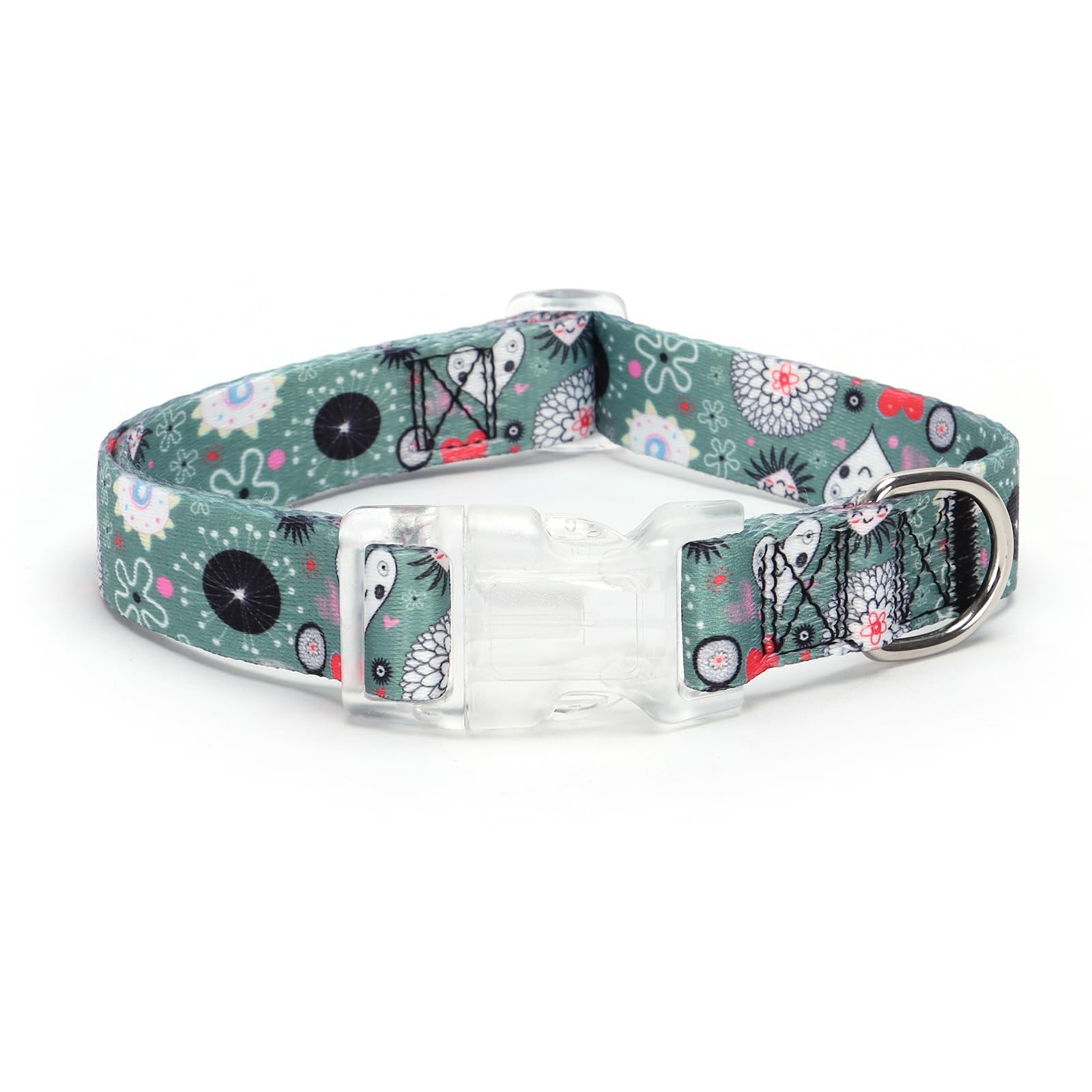 Serijoars floral print puppy collar with closed buckle for secure daily walks