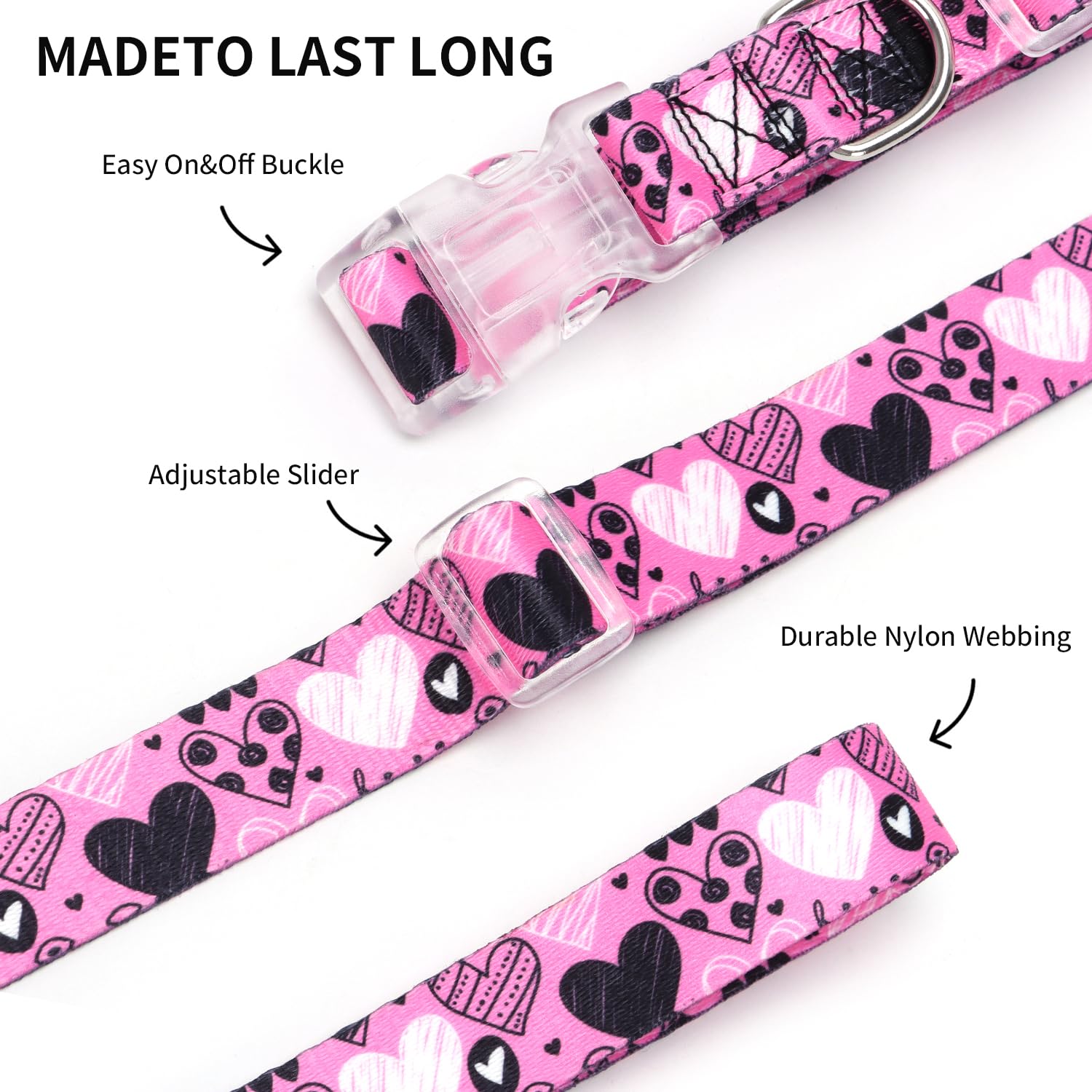 Serijoars floral print puppy collar sturdy d-ring for reliable leash attachment