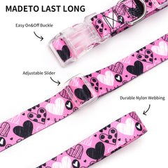 Serijoars floral print puppy collar sturdy d-ring for reliable leash attachment