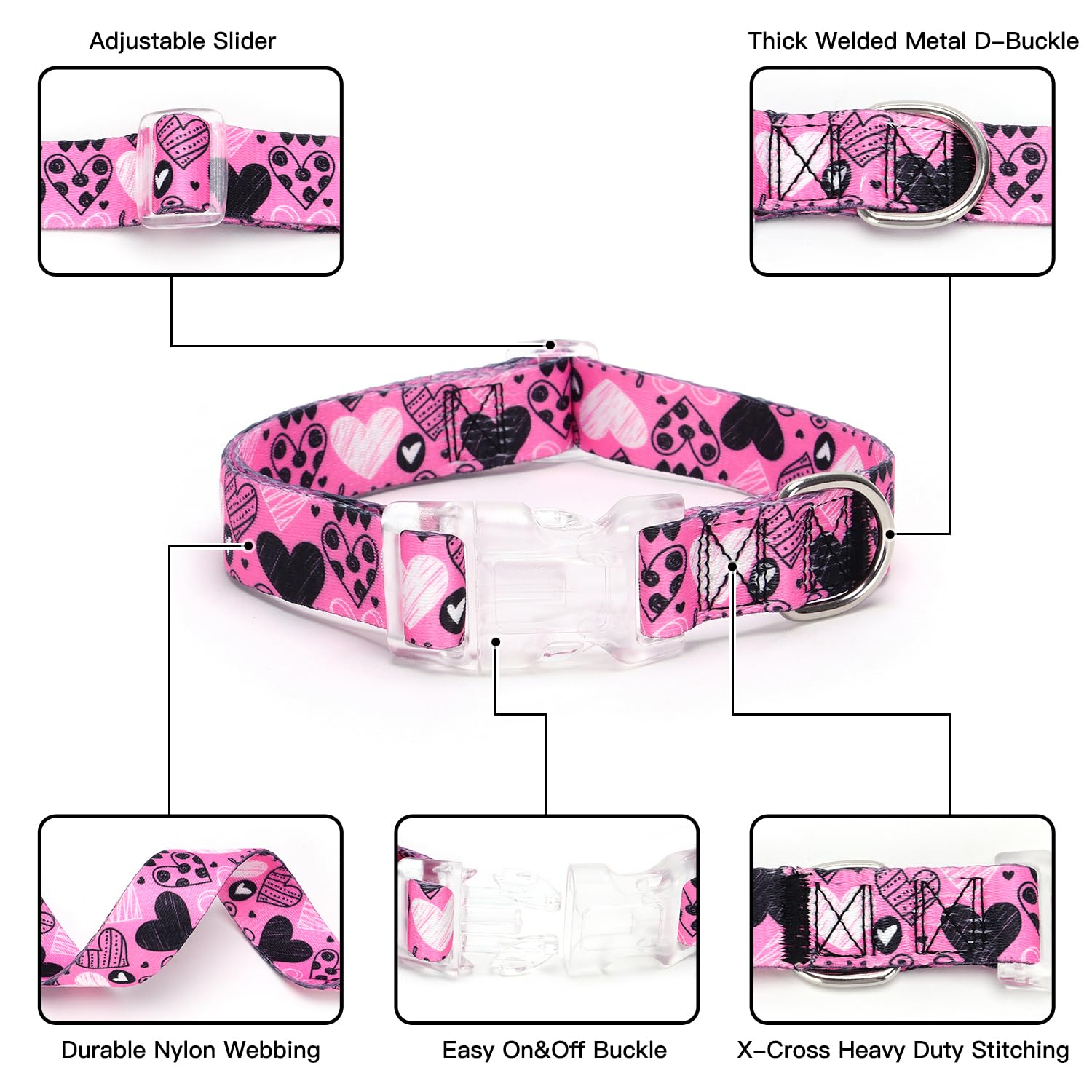 Serijoars floral print puppy collar size chart helps select correct fit