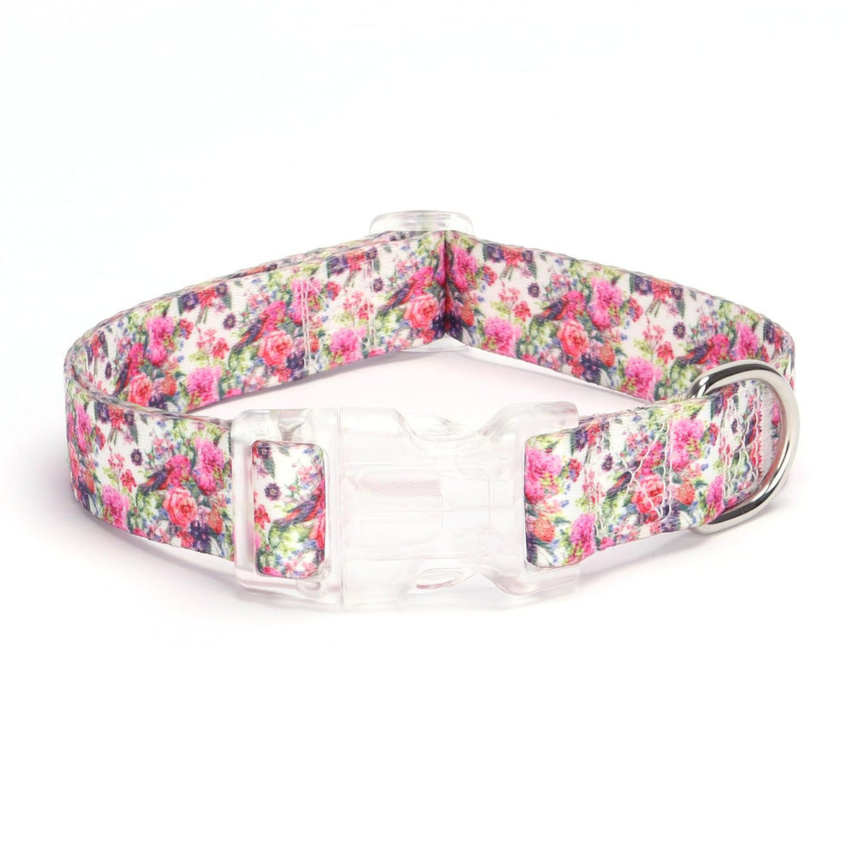 Serijoars peony floral buckle collar with quick-release for easy on/off