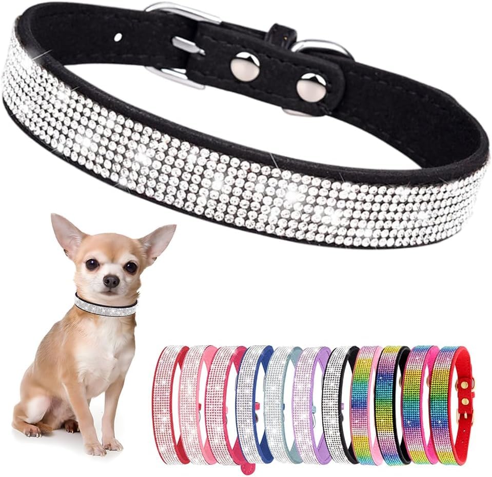Serijoars rhinestone dog collar in black L adds glamorous sparkle for special occasions