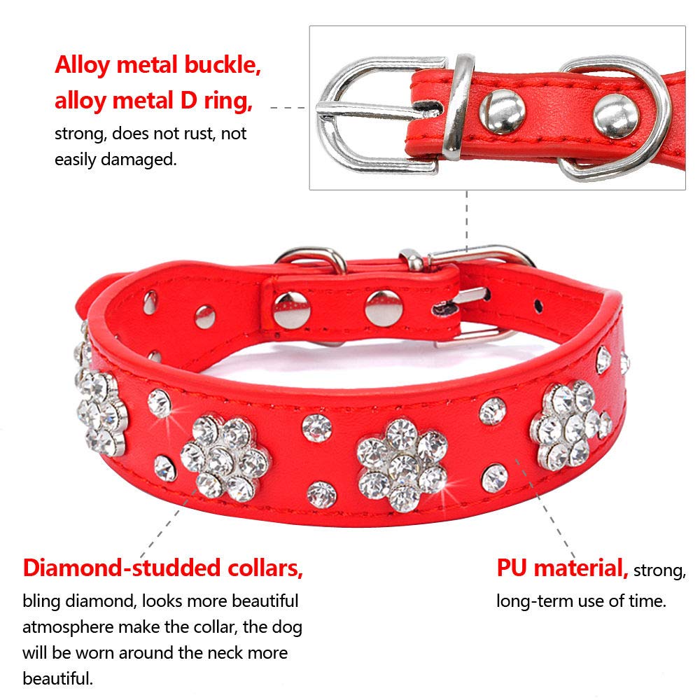 Serijoars Rhinestone collar worn on a dog adds photo-ready sparkle and pet fashion