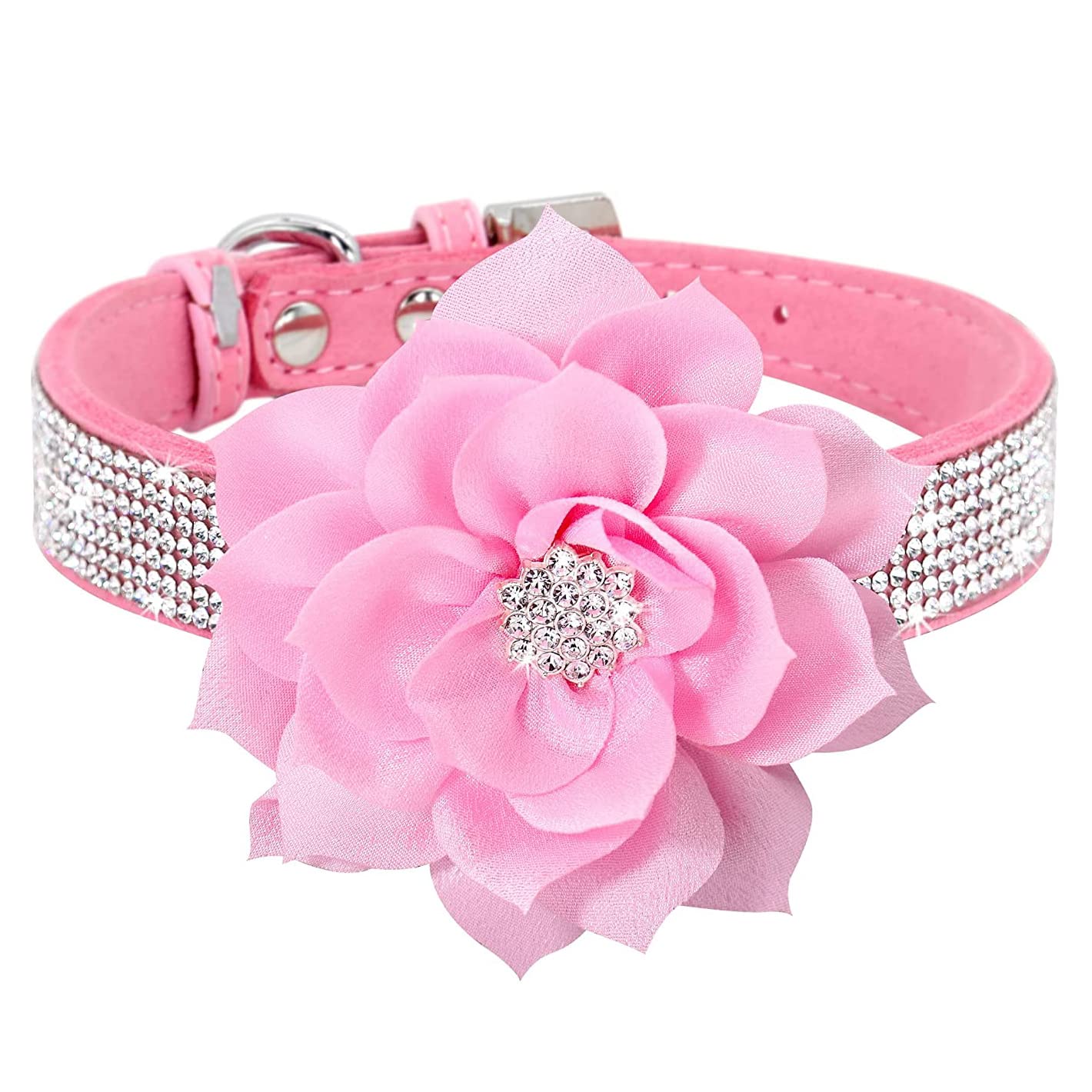 Serijoars rhinestone dog collar pink closeup highlight sparkling style for festive outings.