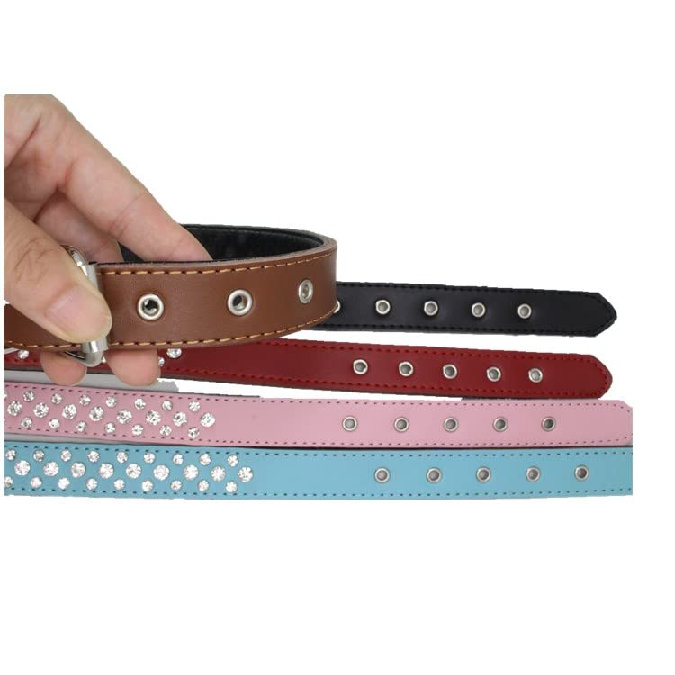 Serijoars rhinestone dog collar soft leather texture closeup—comfortable fit for all-day adventures.