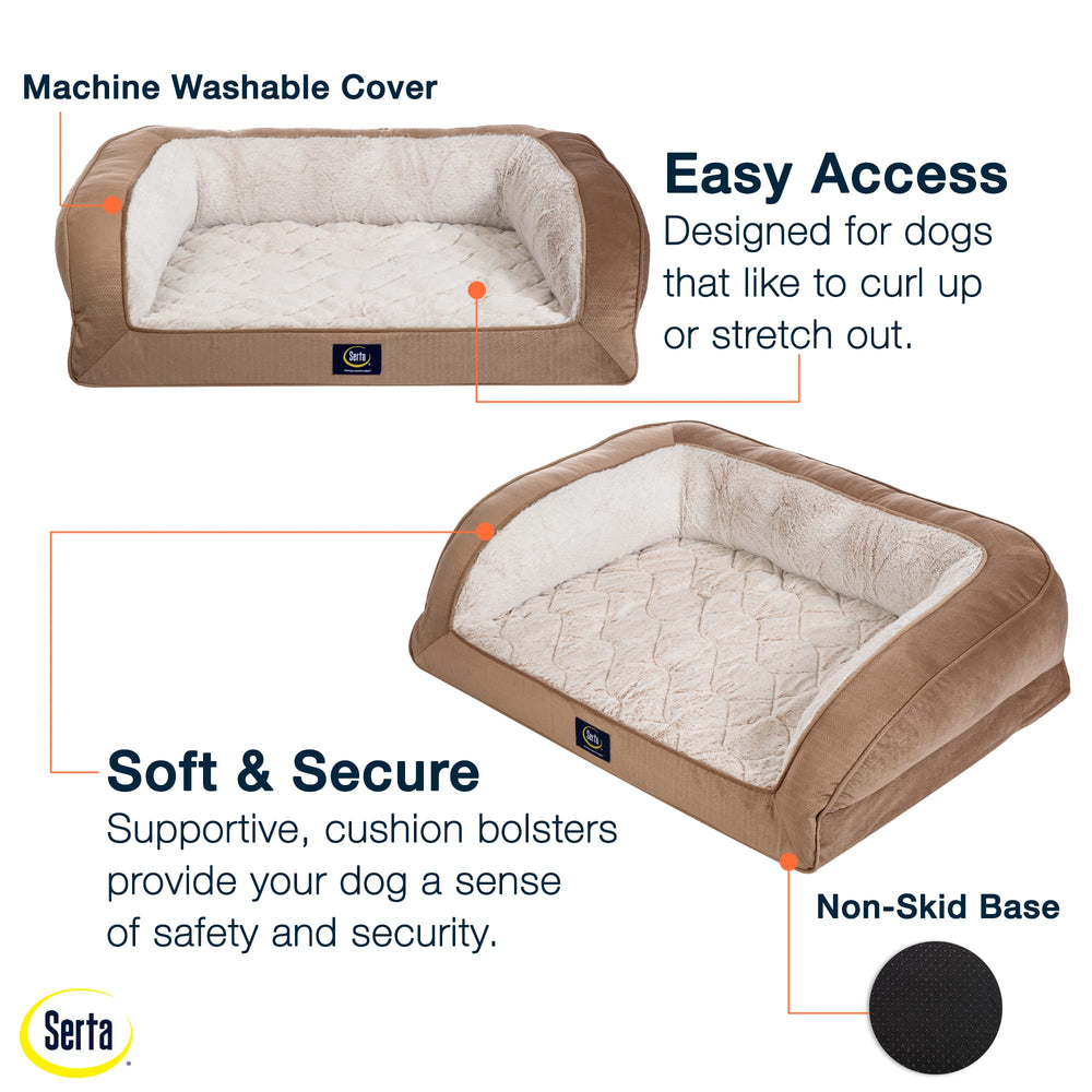 Serta bolster support image showing headrest area on Desert Sand bed