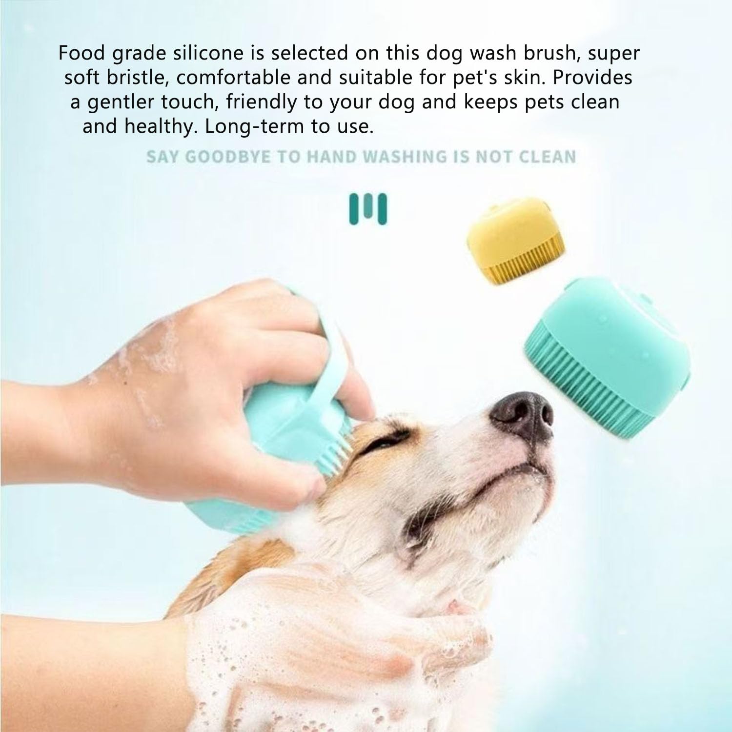 SESAWILLIAM shedding brush helps remove loose fur during bath time.