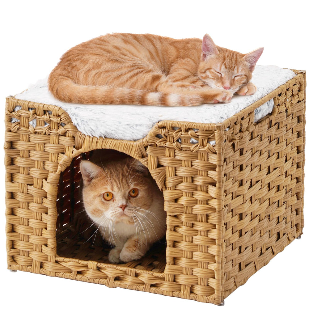 SETVSON handwoven-rattan-cat-cave offers a cozy hideaway for naps.