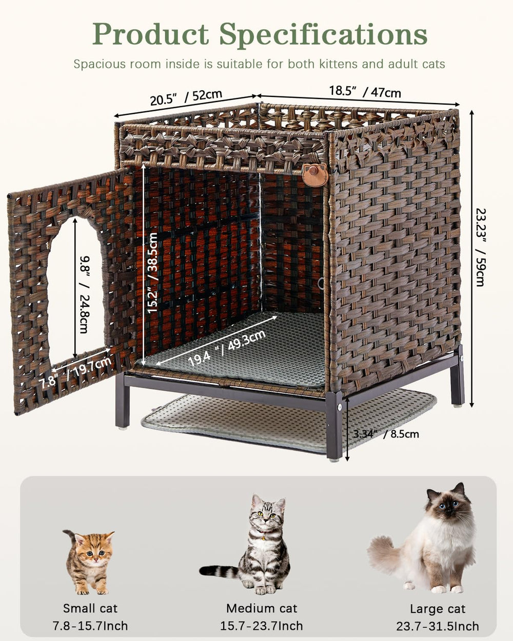 SETVSON cat litter box enclosure rattan texture emphasizes elegant decor and privacy