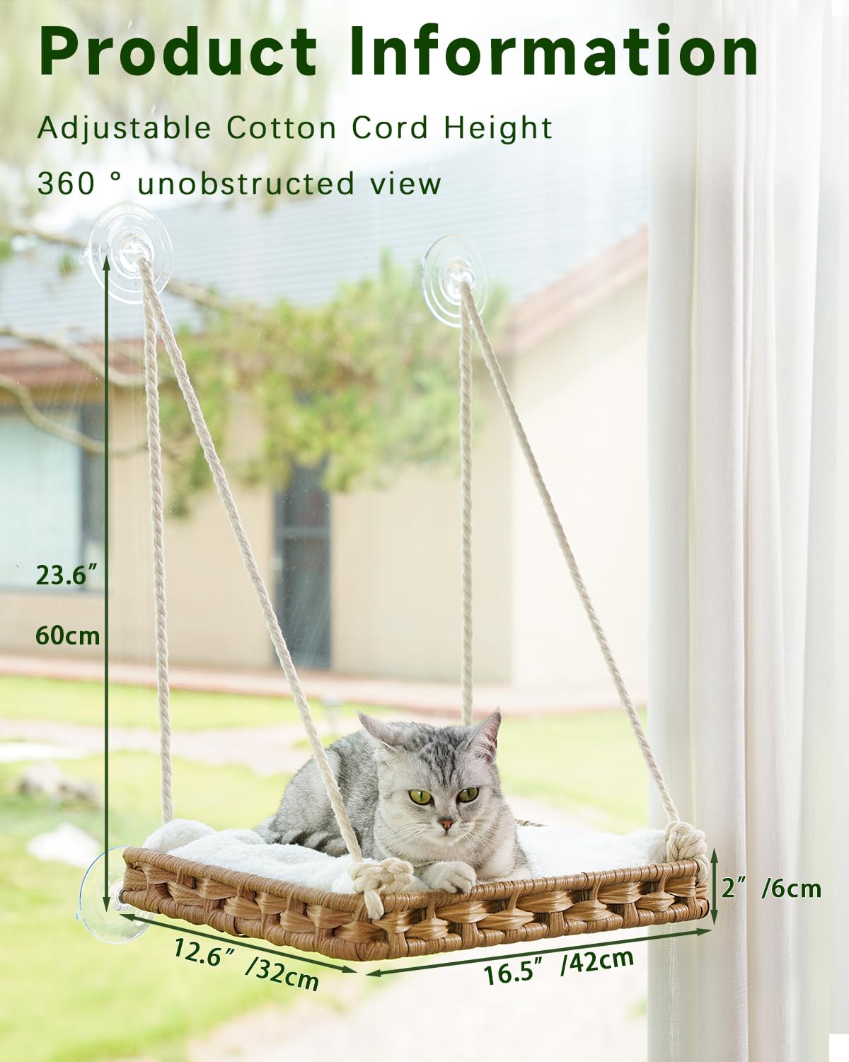 SETVSON cat window perch double-sided cushion stays soft and washable for fresh naps.